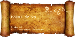 Makai Éva névjegykártya